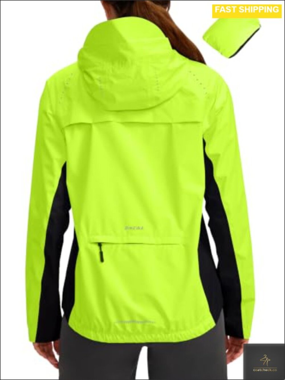 Waterproof Cycling Rain Jacket Windbreaker Lightweight Packable Reflective